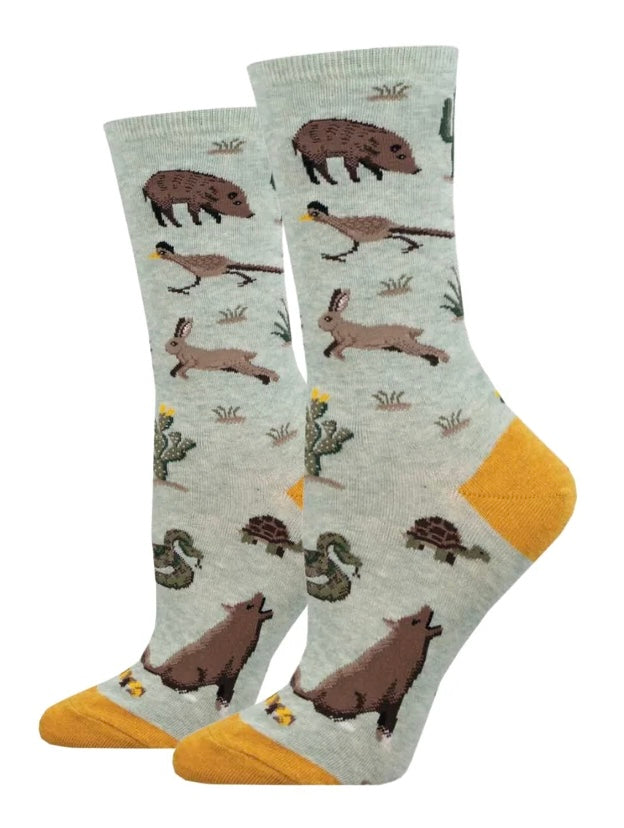 FEELING DESERTED Ladies Socks RABBITS, TURTLES, ROADRUNNER SOCKSMITH Brand