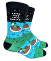 GROOVY THINGS Co. Brand Men’s MALLARD DUCK Socks LET’S GET THIS BREAD - Novelty Socks And Slippers