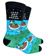 GROOVY THINGS Co. Brand Men’s MALLARD DUCK Socks LET’S GET THIS BREAD - Novelty Socks And Slippers