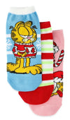 GARFIELD & ODIE Ladies Christmas 3 Pair Of No Show Socks - Novelty Socks And Slippers