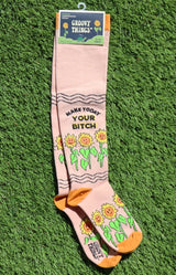MAKE TODAY YOUR BITCH Ladies 15-20 mmHg Compression Socks GROOVY THINGS Brand - Novelty Socks And Slippers