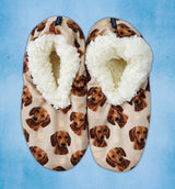 RED DACHSHUND Dog Ladies Non-Slip Slippers COMFIES BRAND By E&S Pets - Novelty Socks And Slippers
