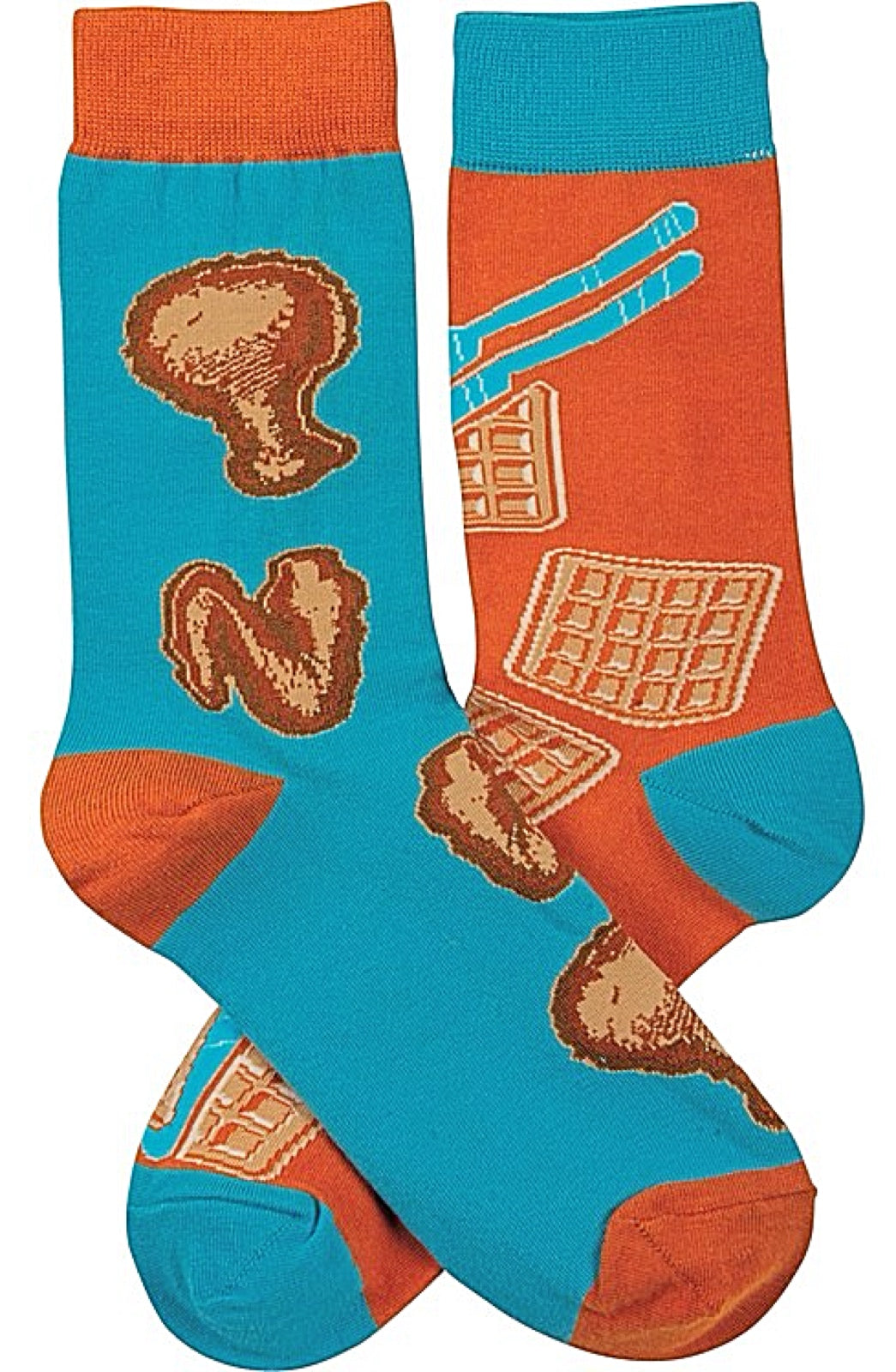 PRIMITIVES BY KATHY Unisex CHICKEN & WAFFLES Socks - Novelty Socks And Slippers