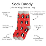 CAVALIER KING CHARLES Tri-Color Dog Adult Unisex Socks SOCK DADDY Brand By E&S Pets