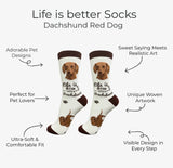 RED DACHSHUND Dog Adult Unisex Socks By E&S Pets Choose Style