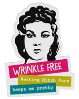 FUNATIC Brand WRINKLE FREE RESTING BITCH FACE KEEPS ME PRETTY Vinyl Sticker - Novelty Socks And Slippers