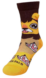 A HAPPY LION With 3-D Ears Unisex Kids Socks Ages 3-5 Sock Panda Brand Shoe Size 7-12 - Novelty Socks And Slippers