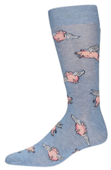 MeMoi Brand Men’s FLYING PIGS Socks - Novelty Socks And Slippers
