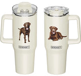 Dog & Cat Stainless Steel Ultimate 40 Oz. Tumbler Hot & Cold Travel Mug By E&S Pets (Choose Breed) - Novelty Socks And Slippers