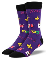 MARDI GRAS Men’s Socks ‘NOLA’ Socksmith Brand