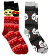 DISNEY STAR WARS THE MANDALORIAN 2 Pair Of BABY YODA CHRISTMAS Socks - Novelty Socks And Slippers