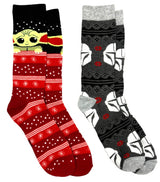 DISNEY STAR WARS THE MANDALORIAN 2 Pair Of BABY YODA CHRISTMAS Socks - Novelty Socks And Slippers