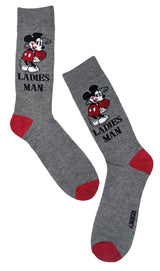 DISNEY’S MICKEY MOUSE Men's Valentine’s Day ‘LADIES MAN’ Socks - Novelty Socks And Slippers