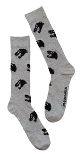 JURASSIC PARK Movie Men's T-Rex Socks T-REX HEADS ALL OVER - Novelty Socks And Slippers