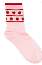 STRAWBERRY SHORTCAKE Ladies 2 Pair Of Socks STRAWBERRIES All Over