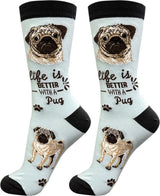 PUG DOG Adult Unisex Socks By E&S Pets Choose Style