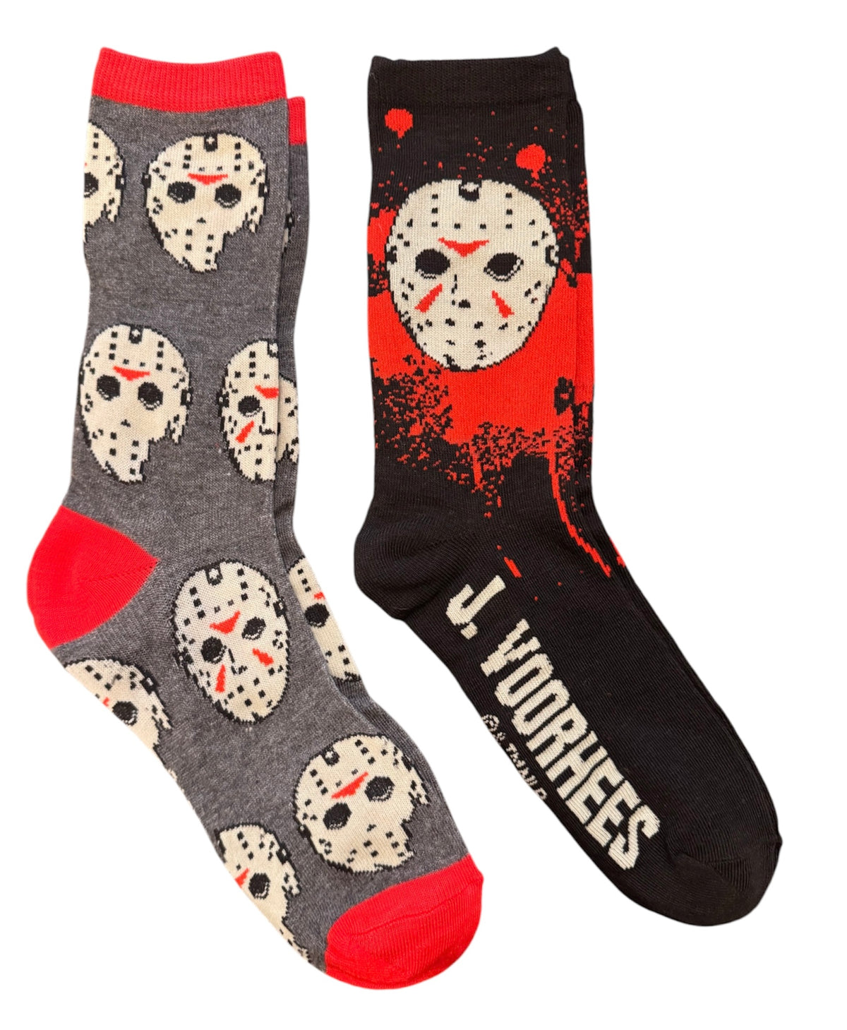 FRIDAY THE 13th LADIES 2 Pair Of HALLOWEEN SOCKS JASON & BLOOD SPLATTER (Choose Style)