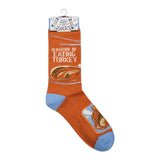 I’D RATHER BE EATING TURKEY Adult Unisex THANKSGIVING Socks PRIMITIVES BY KATHY