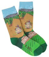 K. BELL Ladies VINEYARD WINERY Socks MADE IN USA - Novelty Socks And Slippers