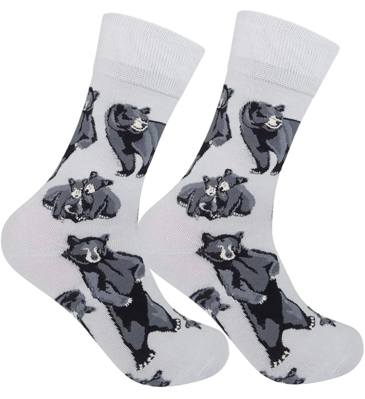 BLACK BEAR Adult Unisex Socks FUNATIC Brand Bears All Over - Novelty Socks And Slippers