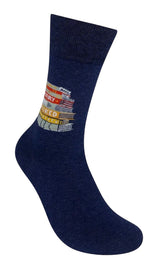 SORRY I’M BOOKED Adult Unisex STACK OF BOOKS Socks NICE ENOUGH MERCH BY FUNATIC Brand - Novelty Socks And Slippers