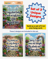 PLANT LOVER Set Of 3 Swedish Dishcloths ‘CRAZY PLANT LADY IS AN UGLY TERM, I PREFER BOTANICAL BITCH’