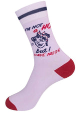 I’M NOT A HOE BUT I HAVE NEEDS Adult Unisex Socks FUNATIC Brand - Novelty Socks And Slippers