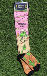 FUCK ALL Y’ALL Ladies 15-20 mmHg Compression Socks GROOVY THINGS Brand - Novelty Socks And Slippers