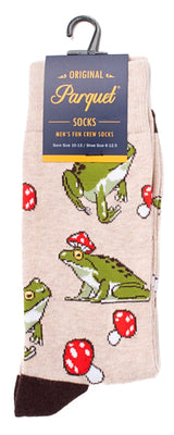 PARQUET Brand Men’s FROGS & MUSHROOMS Socks - Novelty Socks for Less