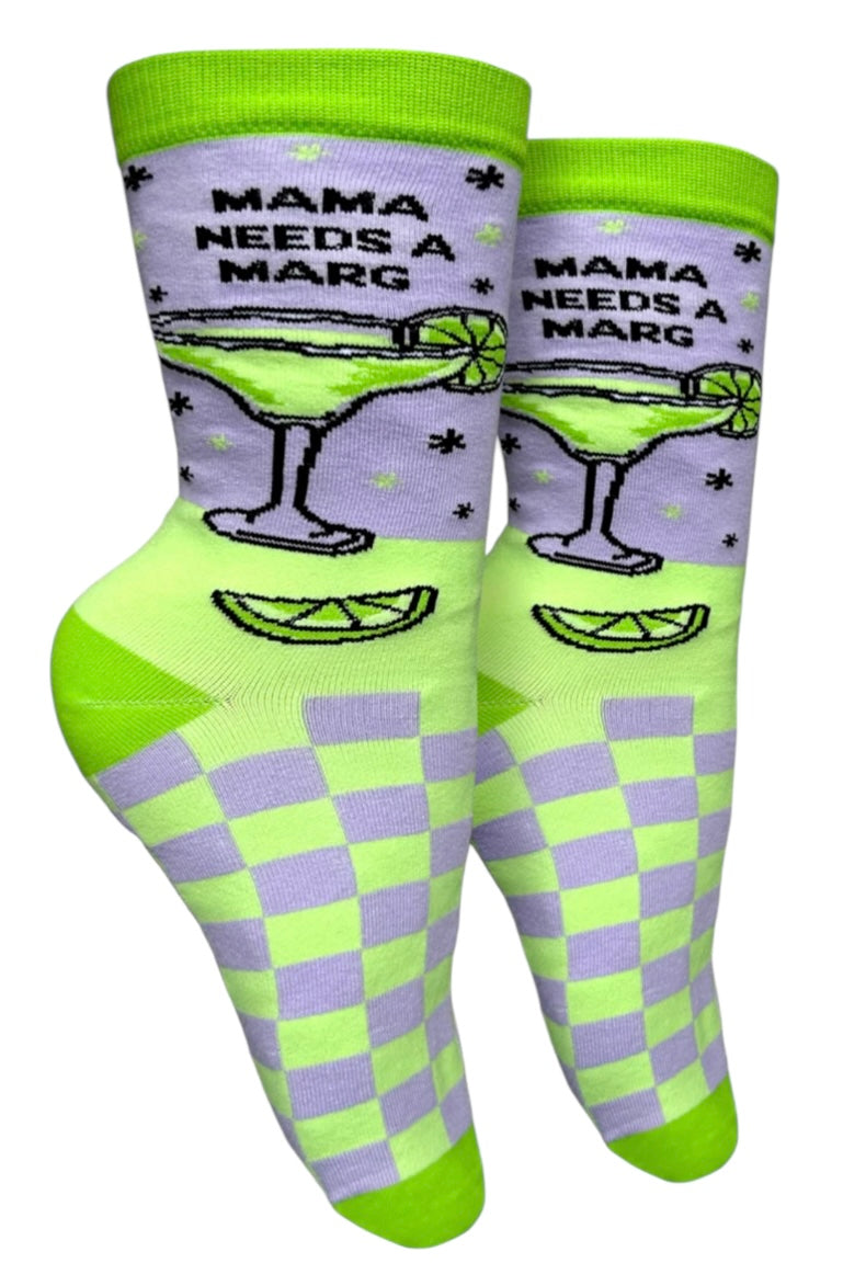 GROOVY THINGS Co. Brand Ladies MARGARITA Socks Mama Needs A Marg - Novelty Socks And Slippers