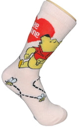 DISNEY WINNIE THE POOH Ladies VALENTINES DAY 4 Pair Of Socks ‘LOVE POOH’ - Novelty Socks And Slippers