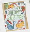 Cat Christmas Greeting Card MEOWY CHRISTMAS *Made In The USA! - Novelty Socks And Slippers