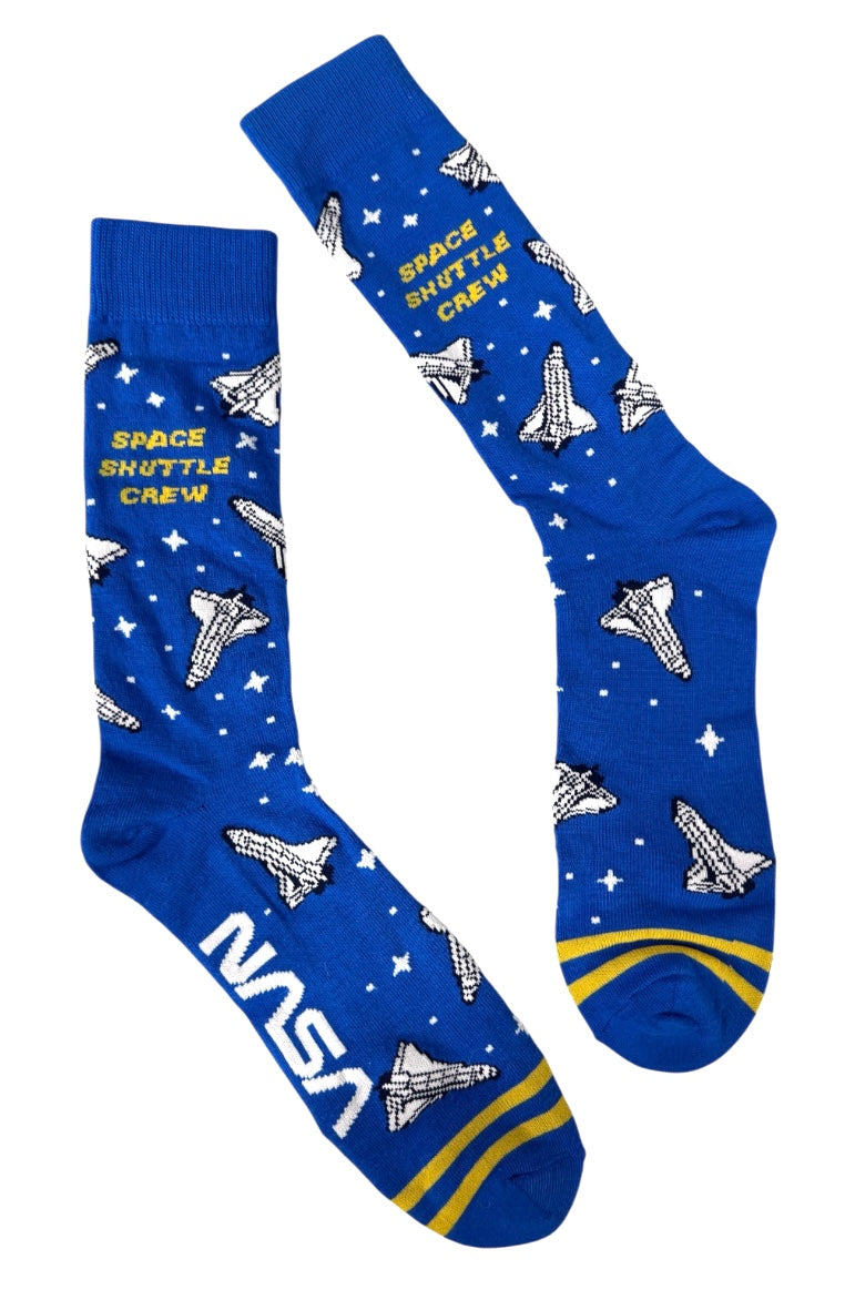 NASA Men’s ‘SPACE SHUTTLE CREW’ Socks SPACE SHUTTLES ALL OVER - Novelty Socks And Slippers