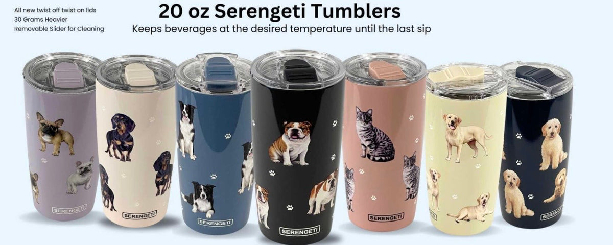 Dog & Cat Stainless Steel Ultimate 20 Oz. Hot & Cold Travel Mug Tumbler By E&S Pets (Choose From 40+ BREEDS) - Novelty Socks And Slippers
