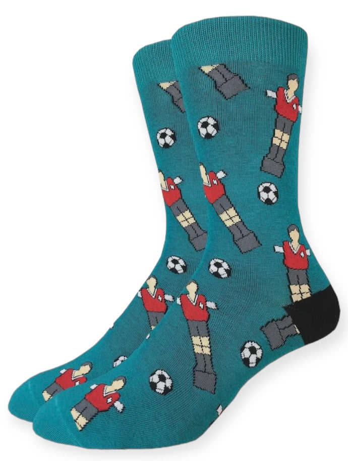 GOOD LUCK SOCK Brand Men’s FOOSBALL Socks FOOSBALL PLAYERS & SOCCER BALLS - Novelty Socks And Slippers