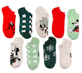DISNEY Ladies CHRISTMAS 9 Pair Of Low Show Socks MICKEY MOUSE - Novelty Socks And Slippers