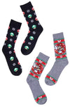 SUPER MARIO MEN’S 2 PAIR CHRISTMAS LUIGI & TOAD - Novelty Socks And Slippers