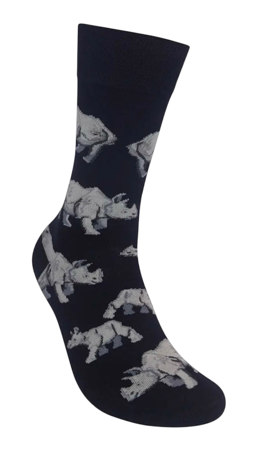 RHINOCEROS Adult Unisex Socks FUNATIC Brand - Novelty Socks And Slippers