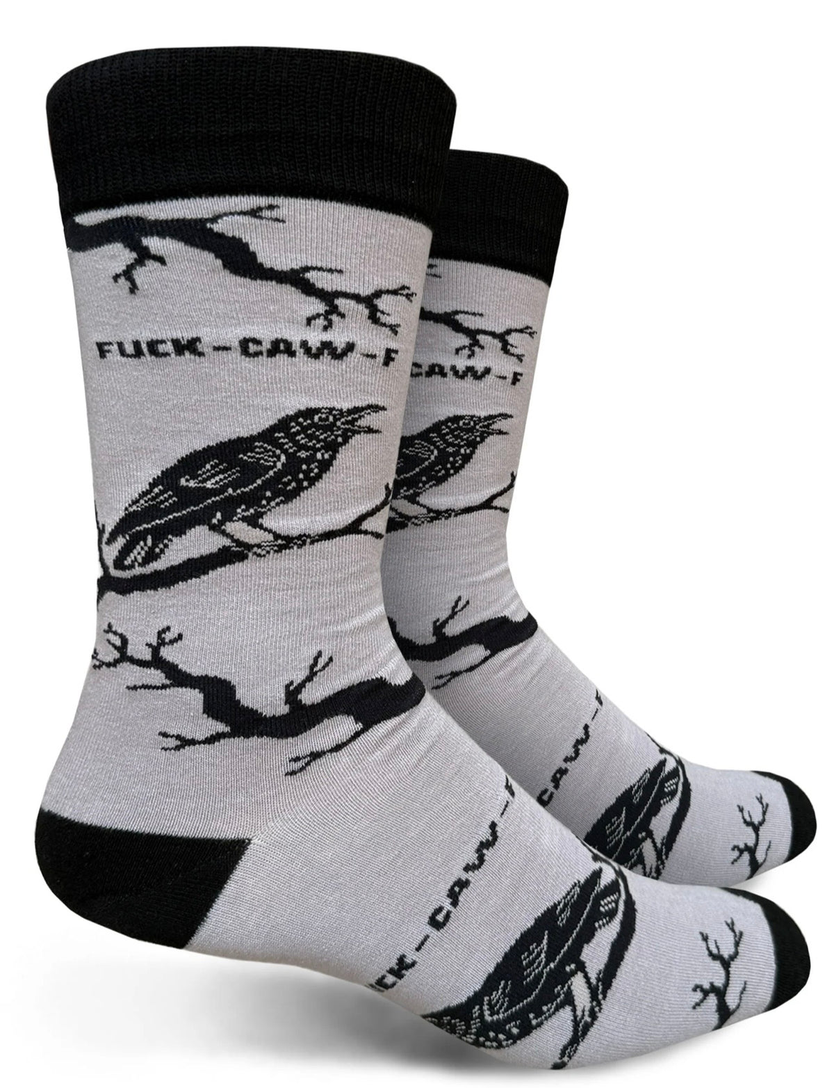 FUCK-CAW-F Men’s Black Crow Socks GROOVY THINGS Brand