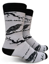 FUCK-CAW-F Men’s Black Crow Socks GROOVY THINGS Brand