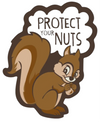FUNATIC Brand SQUIRREL Vinyl Sticker PROTECT YOUR NUTS - Novelty Socks And Slippers