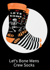 LET’S BONE Men’s SKELETON HALLOWEEN Socks GROOVY THINGS Brand - Novelty Socks And Slippers