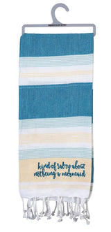 PRIMITIVES BY KATHY Kitchen Towel ‘KIND OF SALTY ABOUT NOT BEING A MERMAID’ - Novelty Socks And Slippers