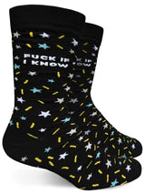 GROOVY THINGS CO. Brand Men’s ’FUCK IF I KNOW’ Socks - Novelty Socks And Slippers