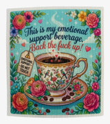 FUNNY COFFEE SAYINGS Set Of 3 Swedish Dishcloths ‘FUCK DECAF’ Steam Middle Finger