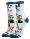 OOOH YEAH Brand Ladies THE QUEEN OF ENGLAND Socks ‘YOUR MAJESTY’ With Dog - Novelty Socks And Slippers