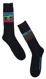 NINTENDO Men’s NES VIDEO CONTROLLER Socks ‘CURRENTLY ON PLAYCATION’ With PALM TREES - Novelty Socks And Slippers