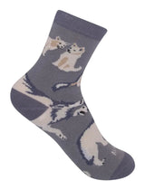 GRAY WOLF Unisex Kids Socks FUNATIC Brand Kids Age 7-10 - Novelty Socks And Slippers