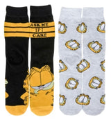 GARFIELD & ODIE Men’s 2 Pair Of Socks ‘ASK ME IF I CARE’ - Novelty Socks And Slippers