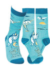 KINDA SALTY NOT BEING A MERMAID Adult UNISEX UNICORN Socks Primitives by Kathy Brand